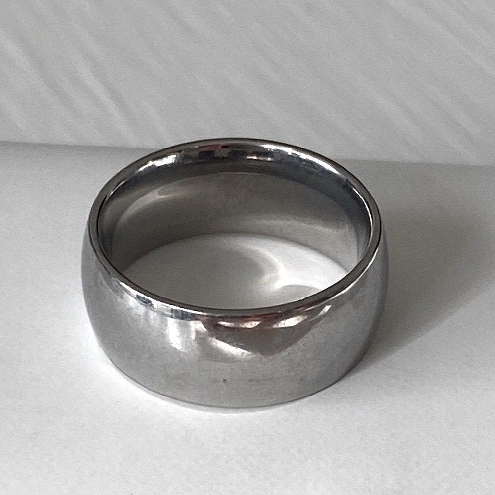 Chunky Stainless Steel Wide Dome Band Ring Silver Minimalist Bold 9mm